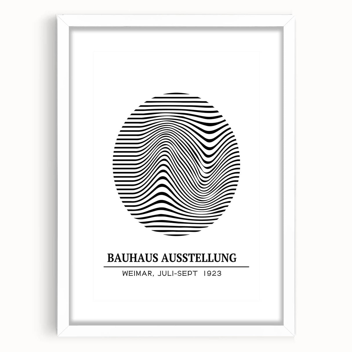 Bohemian Wall Art | Bauhaus Wavy Lines Circle Boho Canvas | Eclectic Print