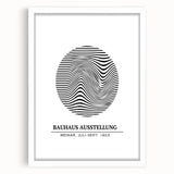 Bohemian Wall Art | Bauhaus Wavy Lines Circle Boho Canvas | Eclectic Print