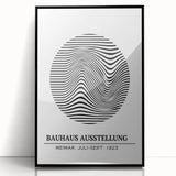 Bohemian Wall Art | Bauhaus Wavy Lines Circle Boho Canvas | Eclectic Print