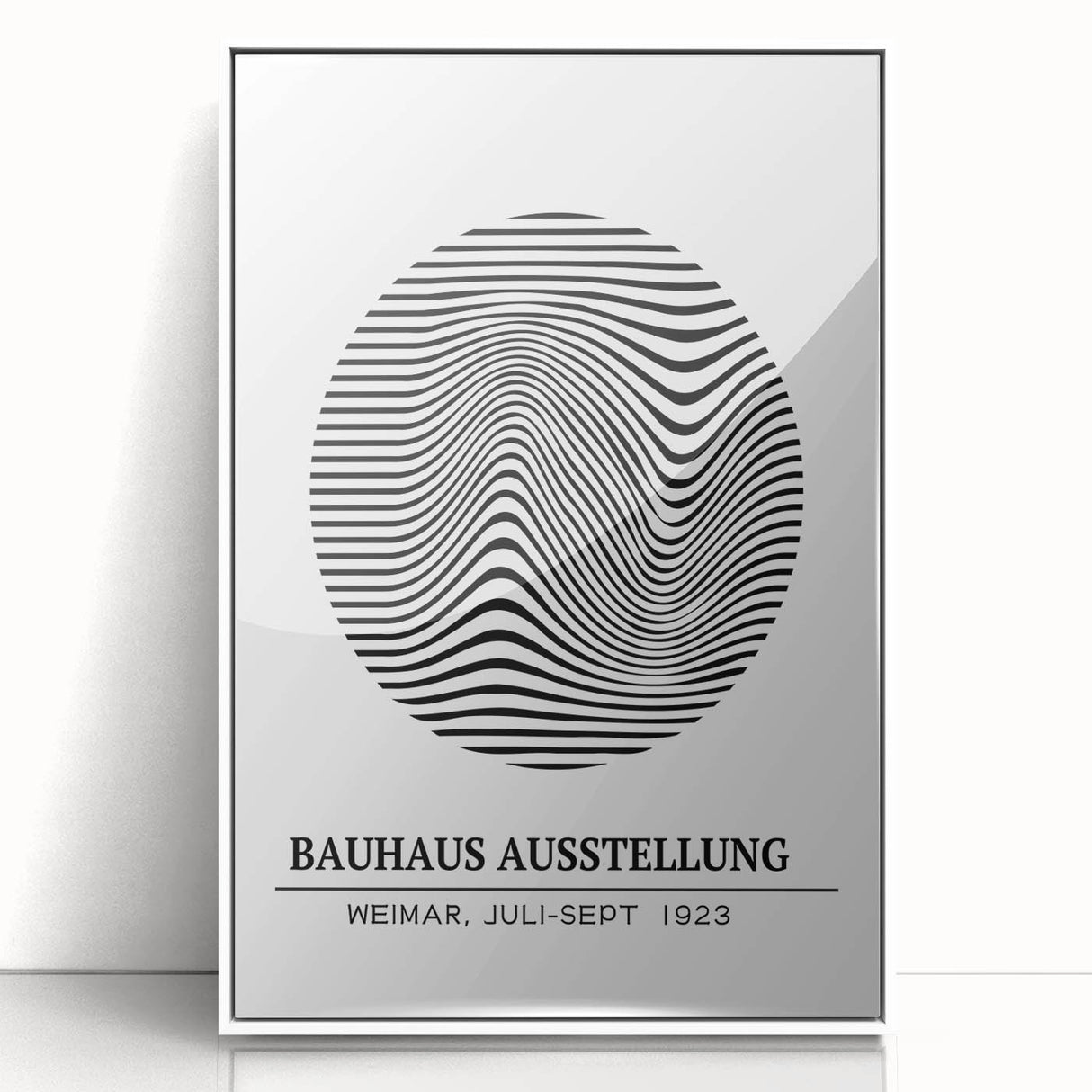 Bohemian Wall Art | Bauhaus Wavy Lines Circle Boho Canvas | Eclectic Print