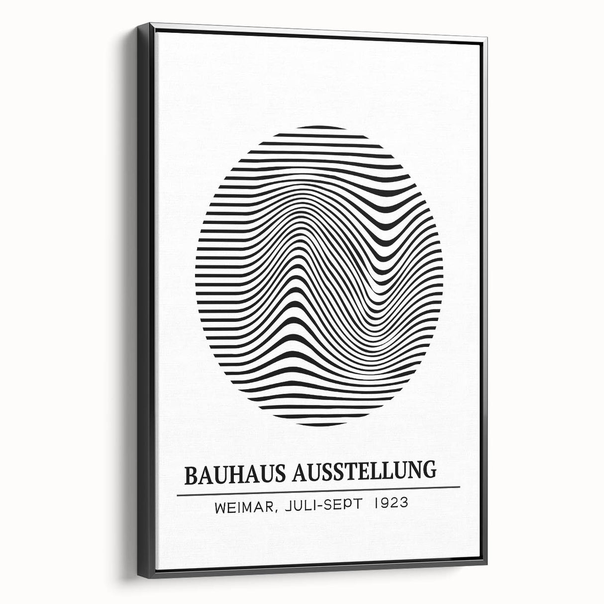 Bohemian Wall Art | Bauhaus Wavy Lines Circle Boho Canvas | Eclectic Print