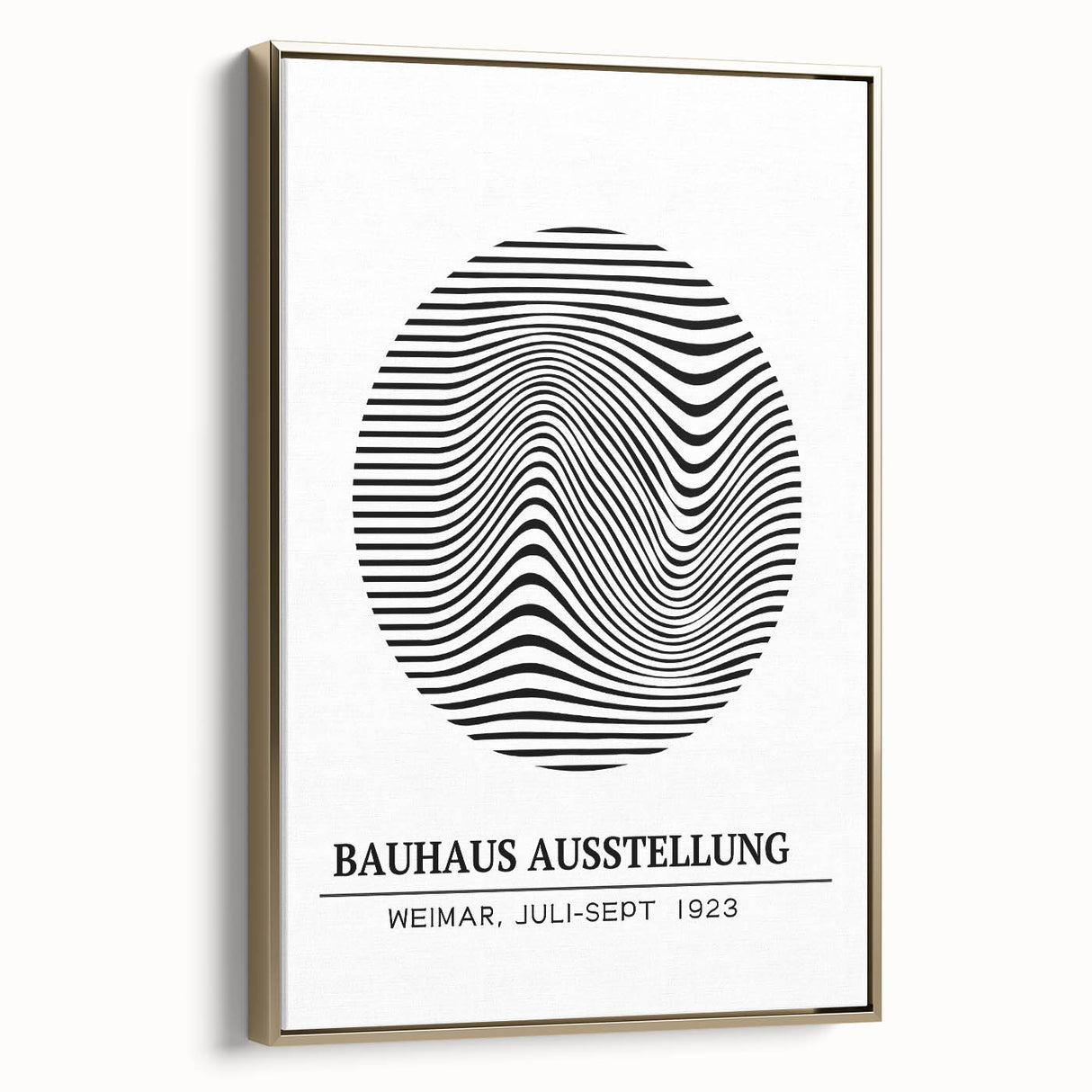 Bohemian Wall Art | Bauhaus Wavy Lines Circle Boho Canvas | Eclectic Print