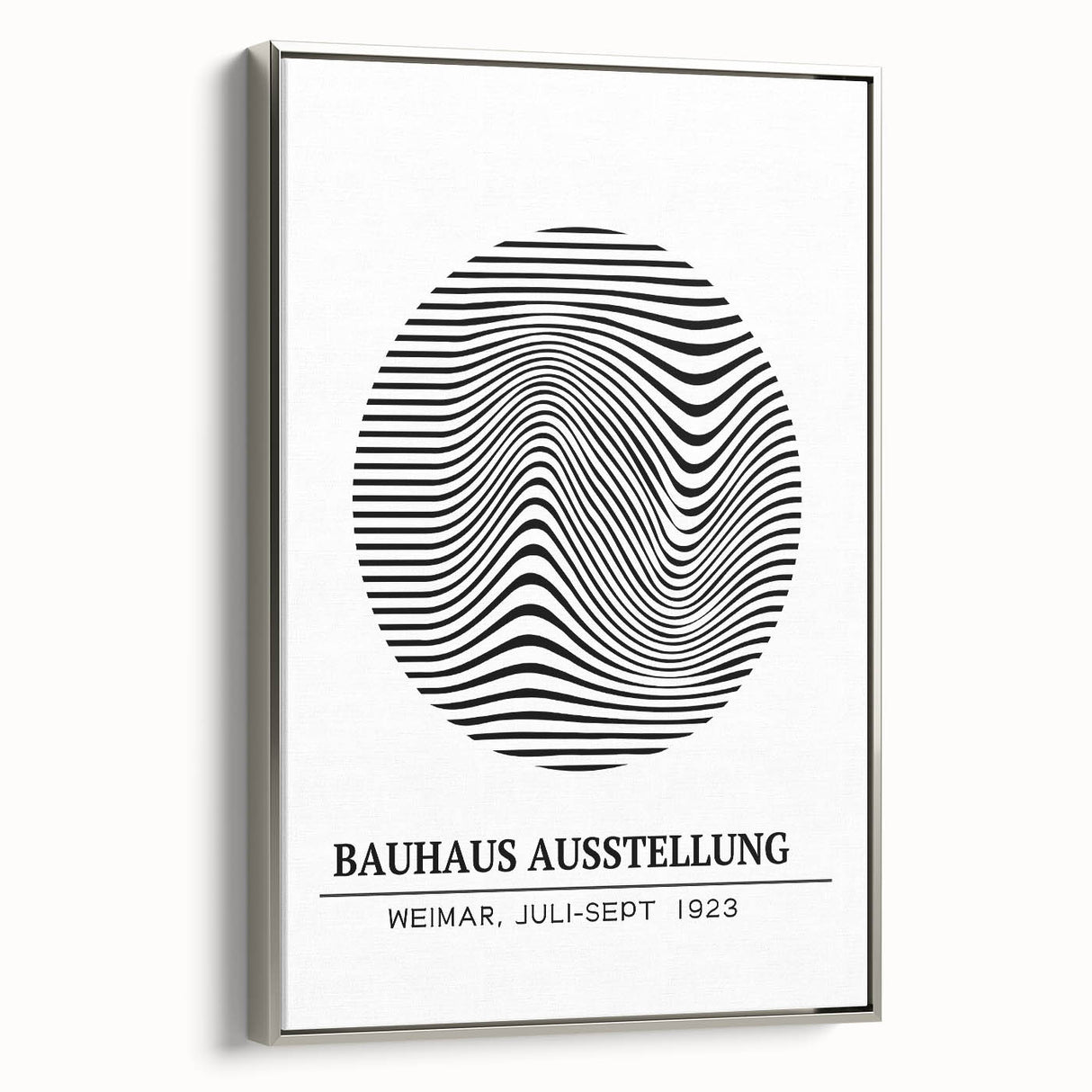 Bohemian Wall Art | Bauhaus Wavy Lines Circle Boho Canvas | Eclectic Print
