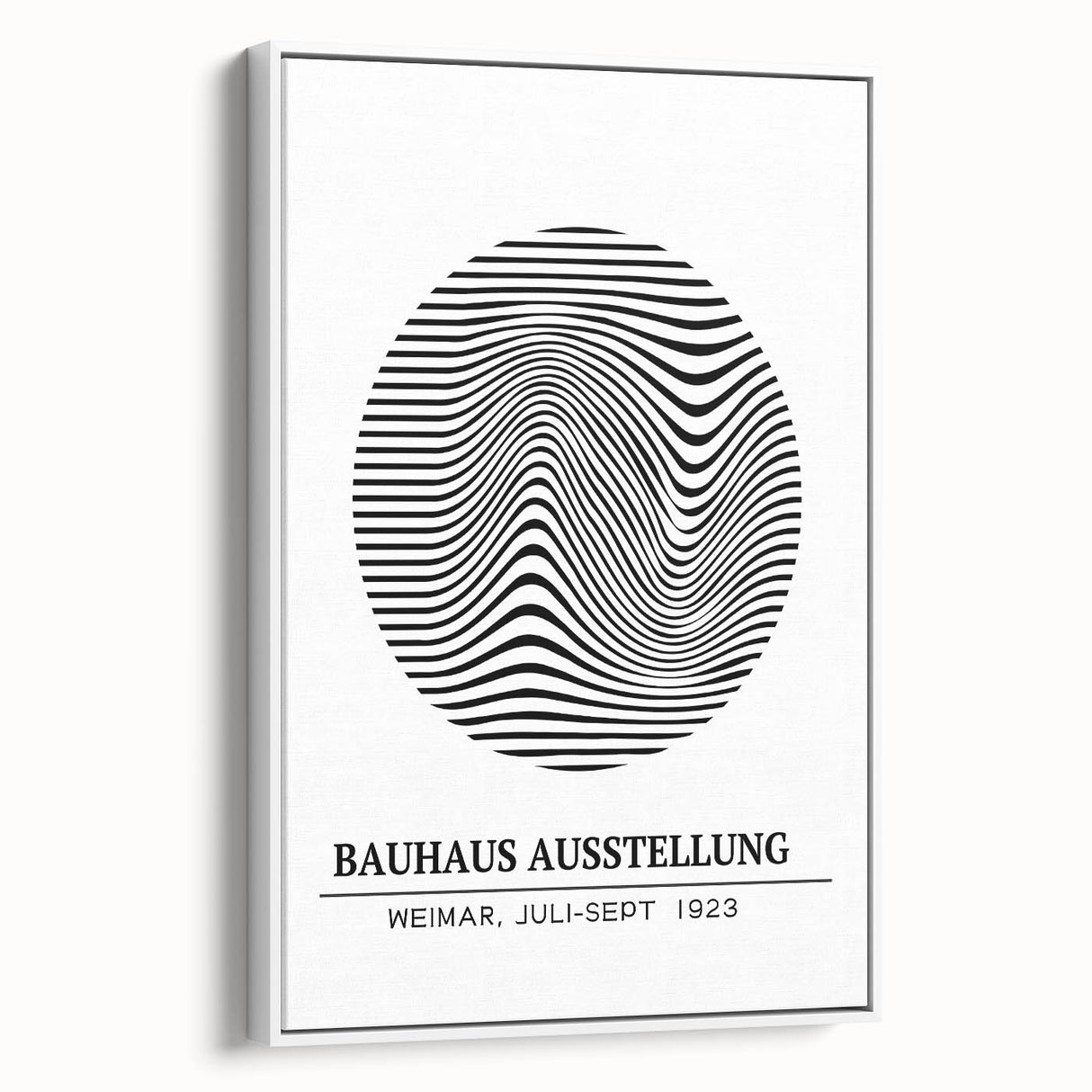 Bohemian Wall Art | Bauhaus Wavy Lines Circle Boho Canvas | Eclectic Print