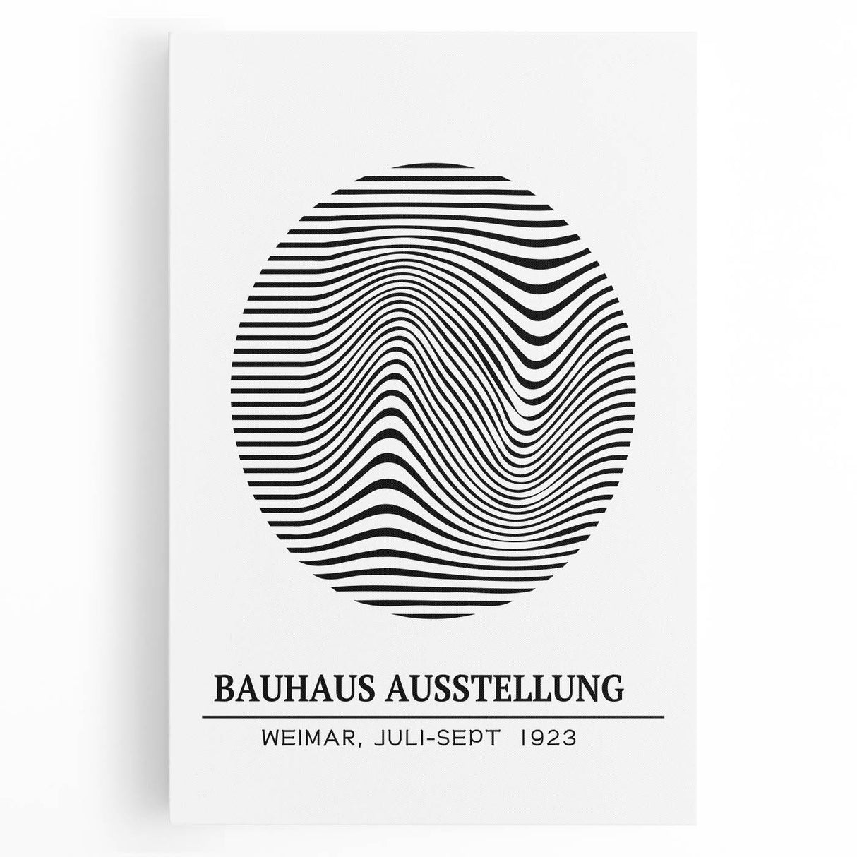 Bohemian Wall Art | Bauhaus Wavy Lines Circle Boho Canvas | Eclectic Print