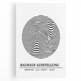 Bohemian Wall Art | Bauhaus Wavy Lines Circle Boho Canvas | Eclectic Print