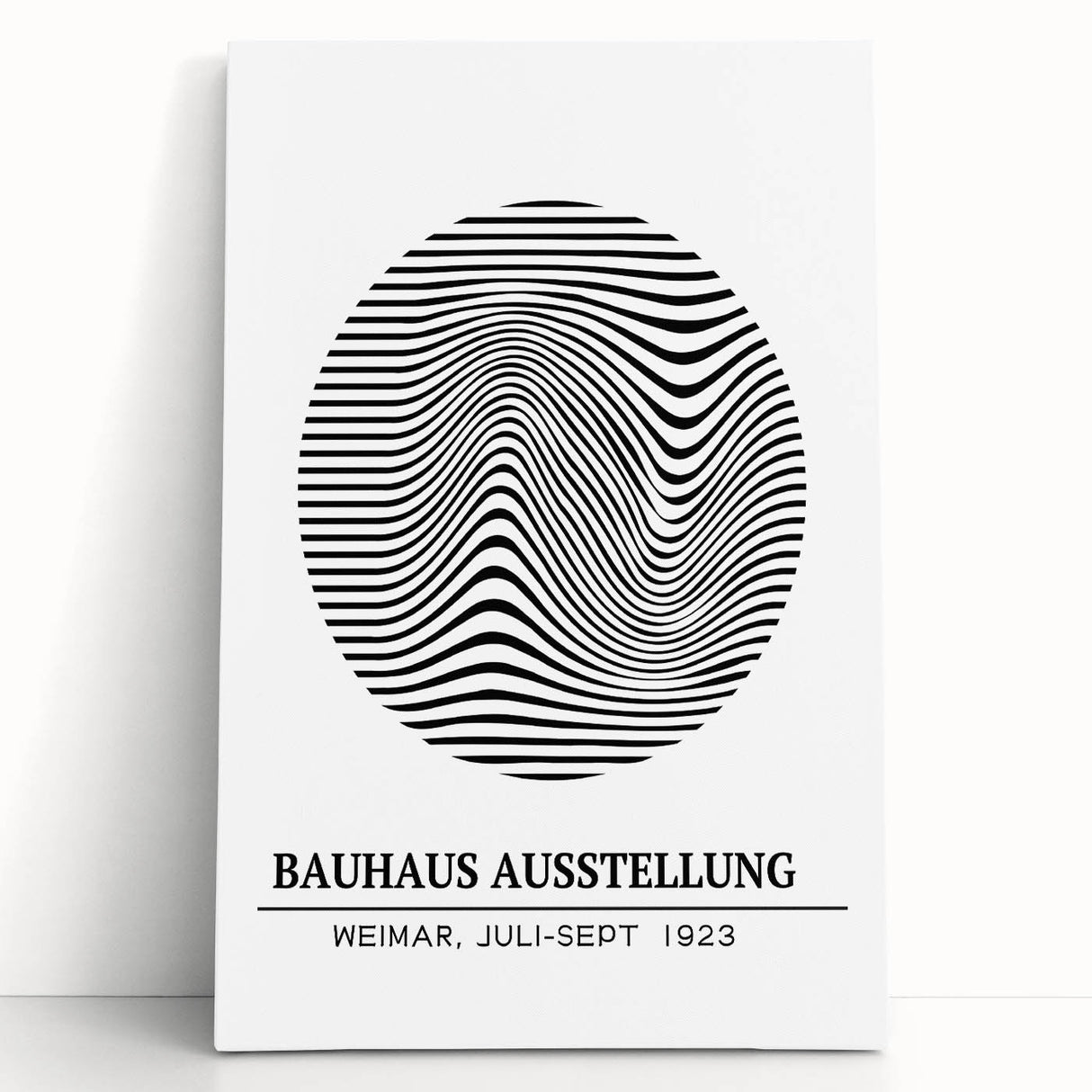 Bohemian Wall Art | Bauhaus Wavy Lines Circle Boho Canvas | Eclectic Print