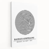 Bohemian Wall Art | Bauhaus Wavy Lines Circle Boho Canvas | Eclectic Print