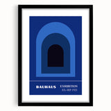 Bohemian Wall Art | Bauhaus Exhibition 1923 Boho Canvas | Blue Arch Decor