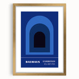 Bohemian Wall Art | Bauhaus Exhibition 1923 Boho Canvas | Blue Arch Decor