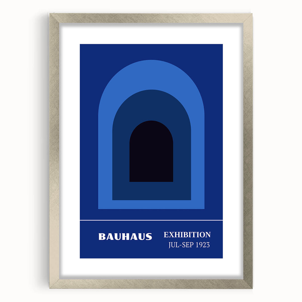 Bohemian Wall Art | Bauhaus Exhibition 1923 Boho Canvas | Blue Arch Decor