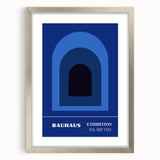 Bohemian Wall Art | Bauhaus Exhibition 1923 Boho Canvas | Blue Arch Decor