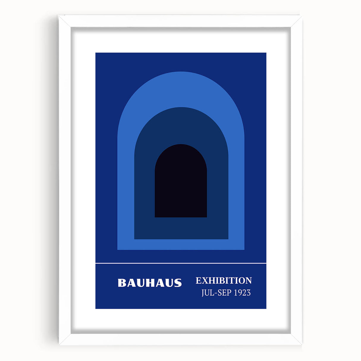 Bohemian Wall Art | Bauhaus Exhibition 1923 Boho Canvas | Blue Arch Decor