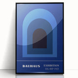 Bohemian Wall Art | Bauhaus Exhibition 1923 Boho Canvas | Blue Arch Decor