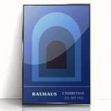 Bohemian Wall Art | Bauhaus Exhibition 1923 Boho Canvas | Blue Arch Decor