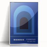 Bohemian Wall Art | Bauhaus Exhibition 1923 Boho Canvas | Blue Arch Decor