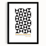 Bohemian Wall Art | Bauhaus Geometric Black & White Canvas | Eclectic Print