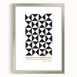 Bohemian Wall Art | Bauhaus Geometric Black & White Canvas | Eclectic Print