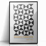 Bohemian Wall Art | Bauhaus Geometric Black & White Canvas | Eclectic Print