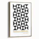 Bohemian Wall Art | Bauhaus Geometric Black & White Canvas | Eclectic Print