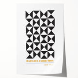 Bohemian Wall Art | Bauhaus Geometric Black & White Canvas | Eclectic Print