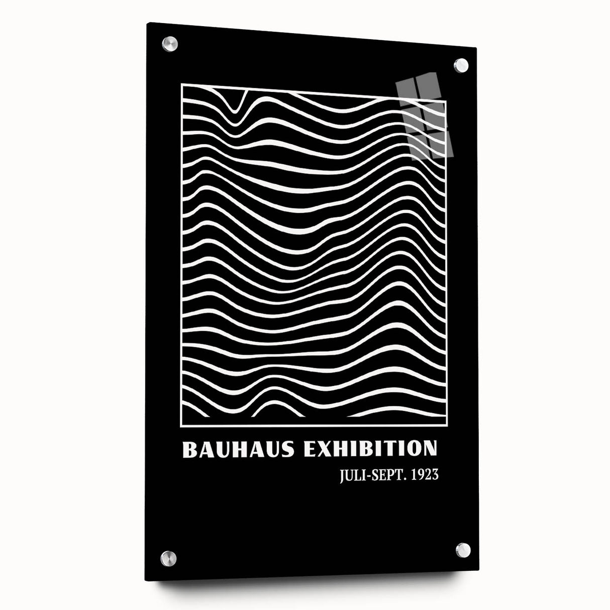 Bohemian Wall Art | Bauhaus Wavy Line Square Boho Canvas | Eclectic Print