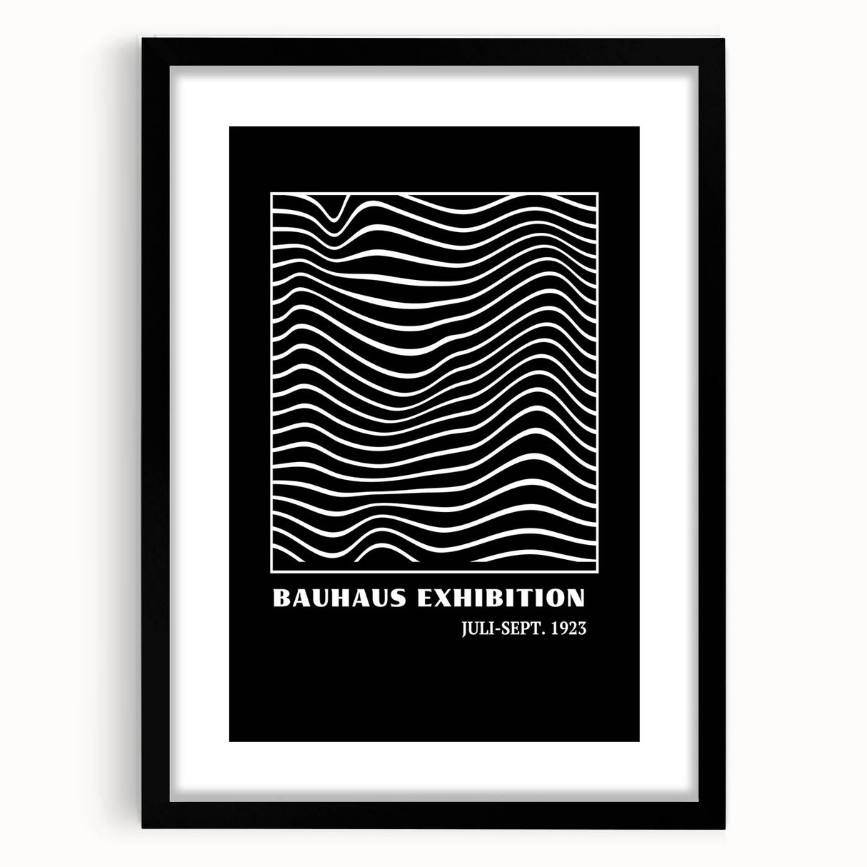 Bohemian Wall Art | Bauhaus Wavy Line Square Boho Canvas | Eclectic Print