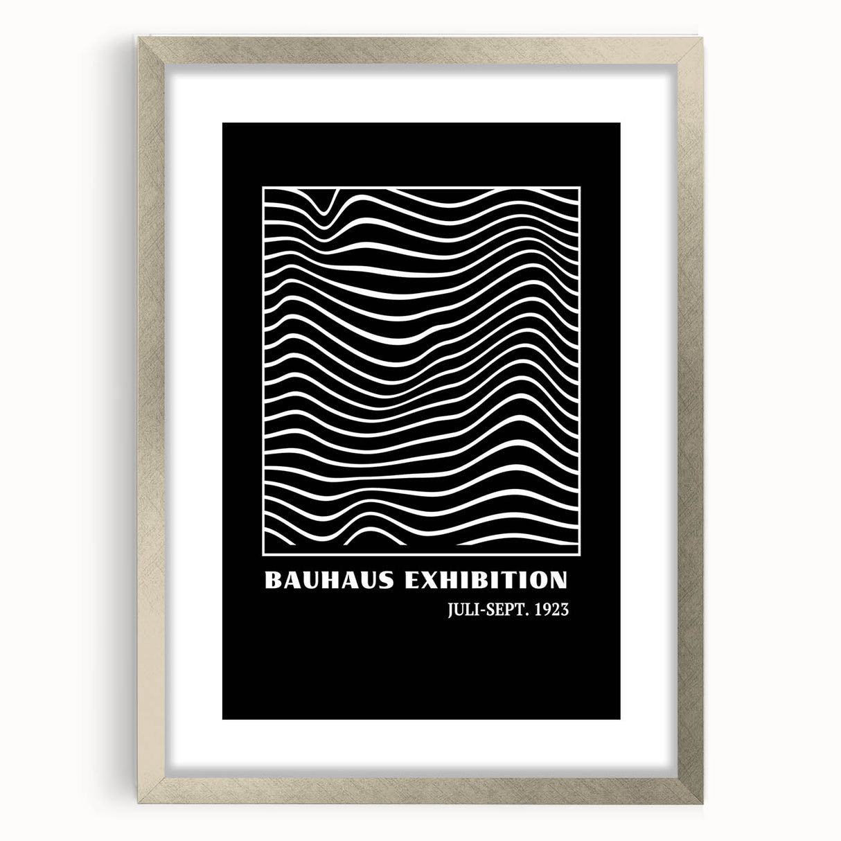 Bohemian Wall Art | Bauhaus Wavy Line Square Boho Canvas | Eclectic Print
