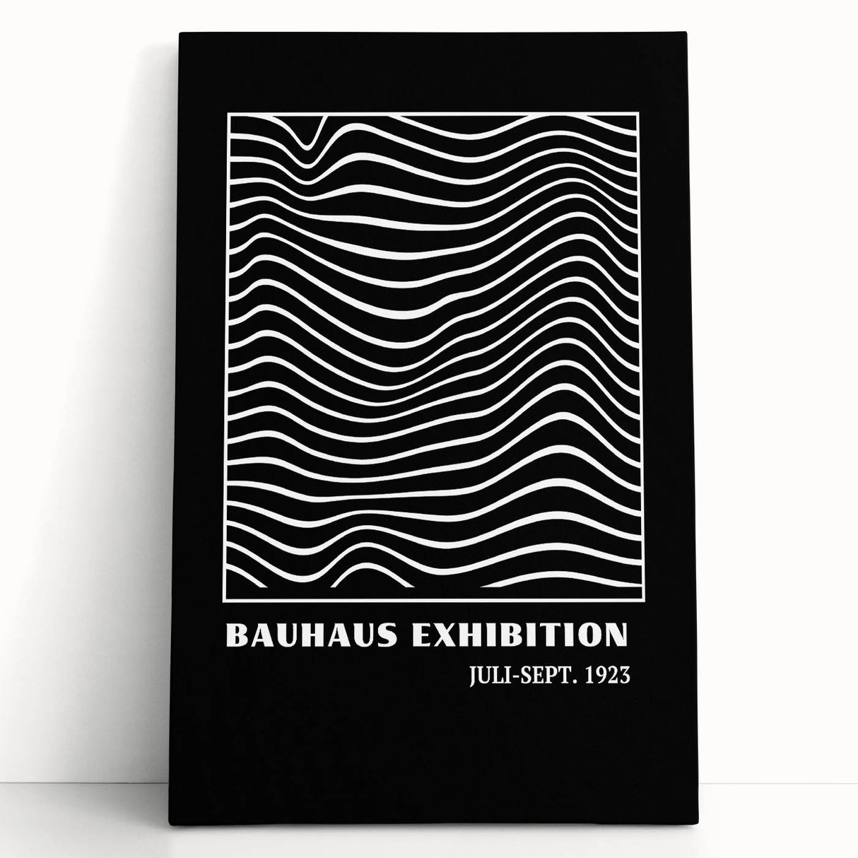 Bohemian Wall Art | Bauhaus Wavy Line Square Boho Canvas | Eclectic Print