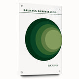 Bohemian Wall Art | Bauhaus Green Circle Gradient Canvas | Eclectic Print