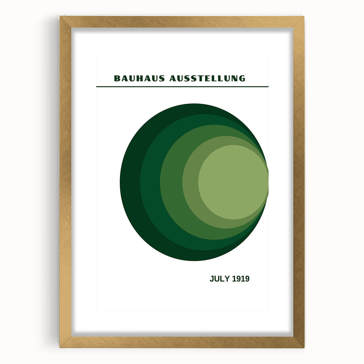 Bohemian Wall Art | Bauhaus Green Circle Gradient Canvas | Eclectic Print