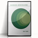Bohemian Wall Art | Bauhaus Green Circle Gradient Canvas | Eclectic Print