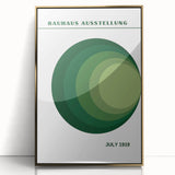 Bohemian Wall Art | Bauhaus Green Circle Gradient Canvas | Eclectic Print