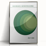 Bohemian Wall Art | Bauhaus Green Circle Gradient Canvas | Eclectic Print