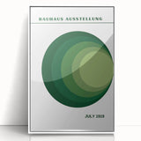Bohemian Wall Art | Bauhaus Green Circle Gradient Canvas | Eclectic Print