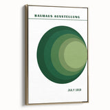 Bohemian Wall Art | Bauhaus Green Circle Gradient Canvas | Eclectic Print
