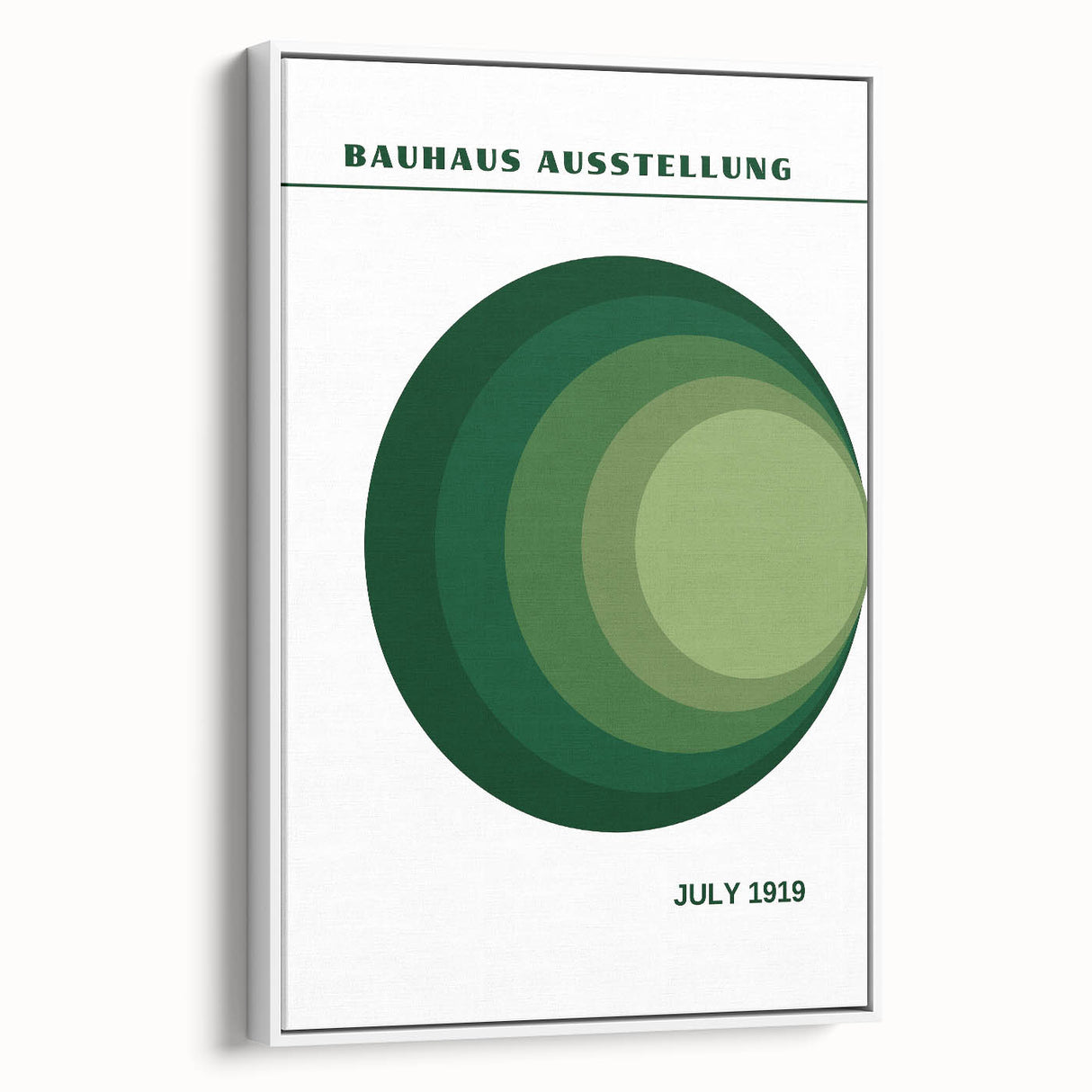 Bohemian Wall Art | Bauhaus Green Circle Gradient Canvas | Eclectic Print