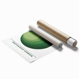 Bohemian Wall Art | Bauhaus Green Circle Gradient Canvas | Eclectic Print