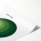 Bohemian Wall Art | Bauhaus Green Circle Gradient Canvas | Eclectic Print