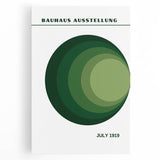 Bohemian Wall Art | Bauhaus Green Circle Gradient Canvas | Eclectic Print