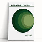 Bohemian Wall Art | Bauhaus Green Circle Gradient Canvas | Eclectic Print