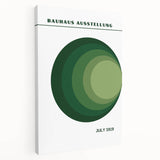 Bohemian Wall Art | Bauhaus Green Circle Gradient Canvas | Eclectic Print