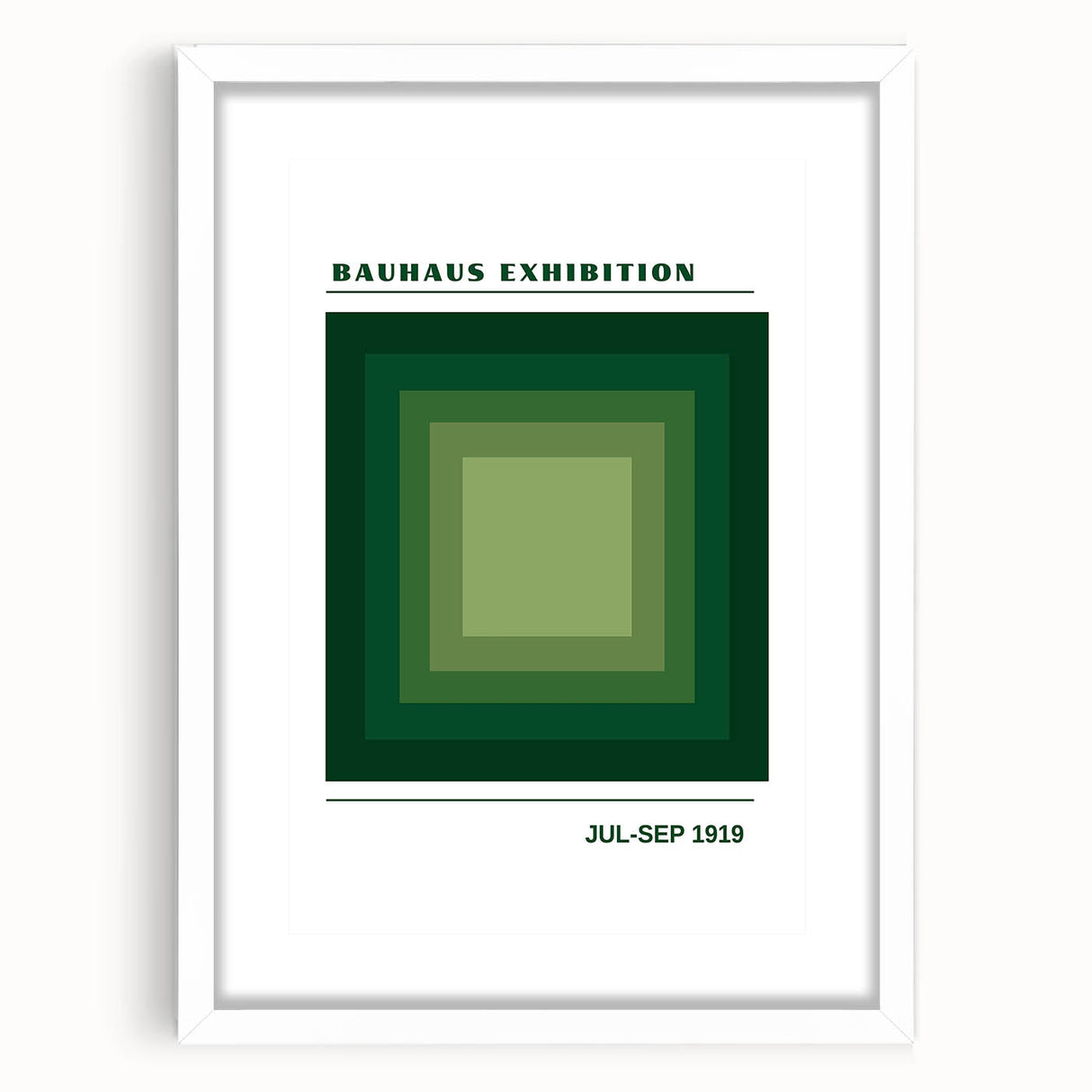 Bohemian Wall Art | Bauhaus Green Square Gradient Canvas | Eclectic Print