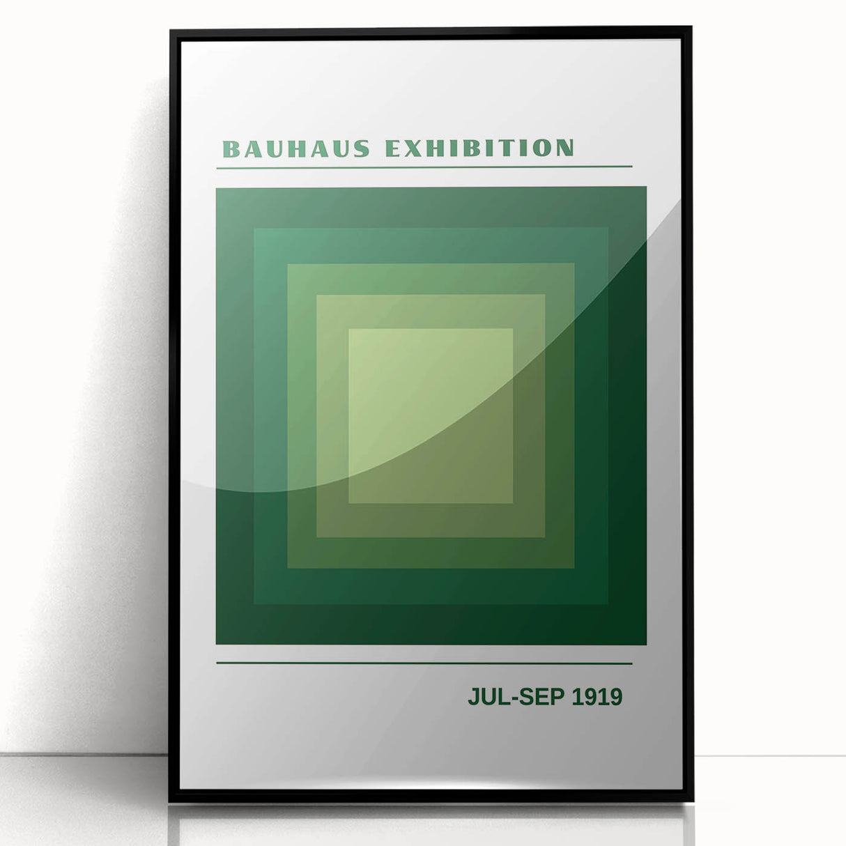 Bohemian Wall Art | Bauhaus Green Square Gradient Canvas | Eclectic Print