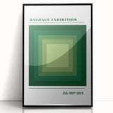 Bohemian Wall Art | Bauhaus Green Square Gradient Canvas | Eclectic Print