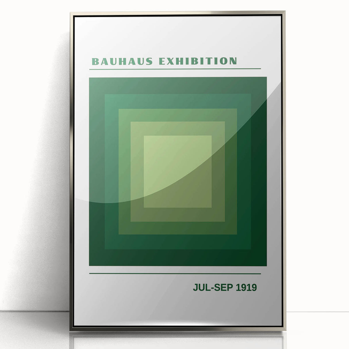 Bohemian Wall Art | Bauhaus Green Square Gradient Canvas | Eclectic Print