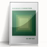 Bohemian Wall Art | Bauhaus Green Square Gradient Canvas | Eclectic Print