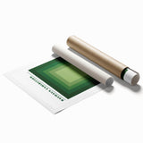 Bohemian Wall Art | Bauhaus Green Square Gradient Canvas | Eclectic Print