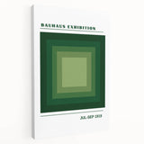 Bohemian Wall Art | Bauhaus Green Square Gradient Canvas | Eclectic Print