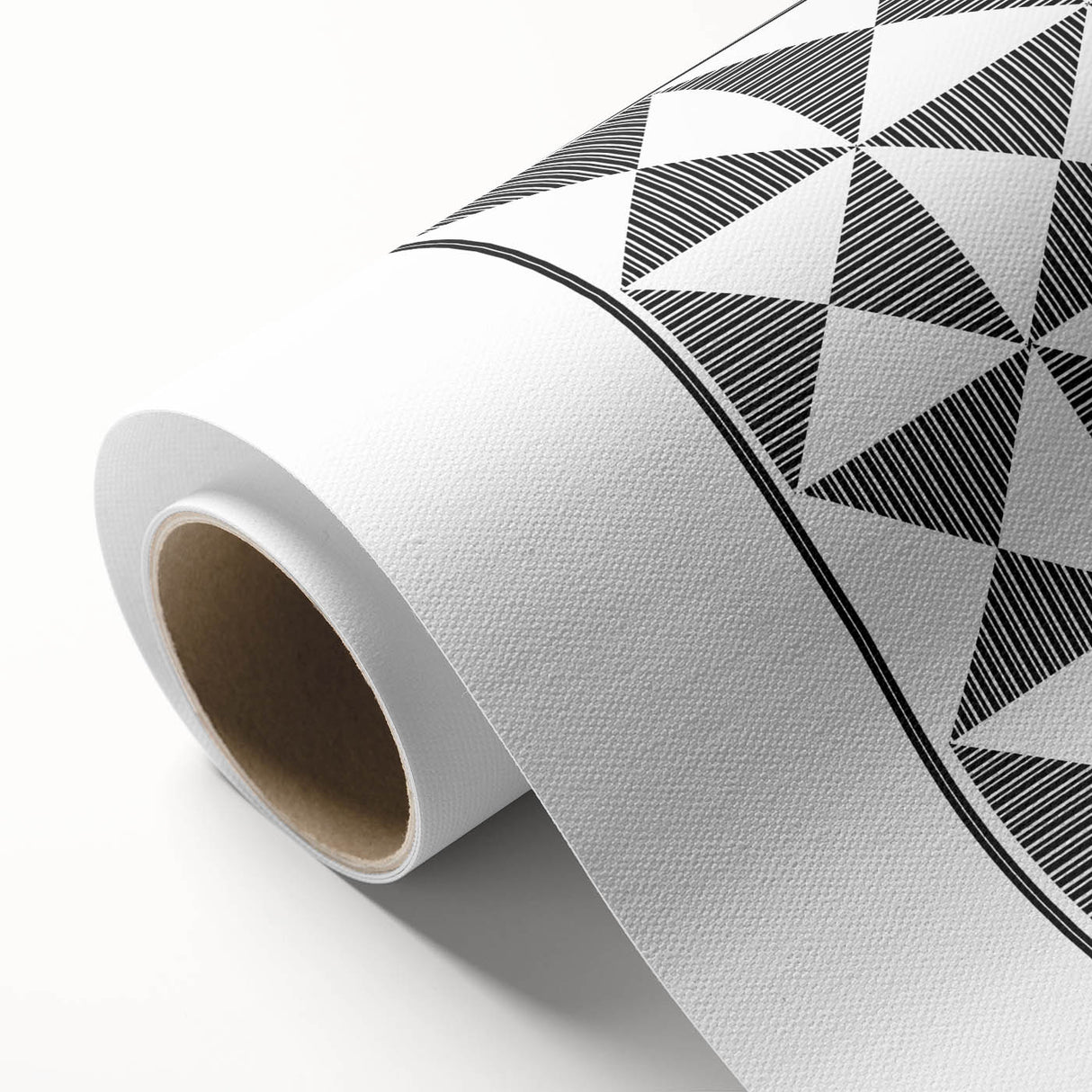 Bohemian Wall Art | Black & White Geometric Boho Canvas Print